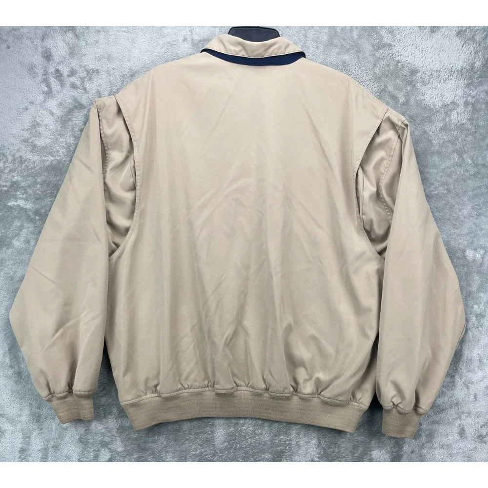 VTG Polo Golf Ralph Lauren Men's 1/4 Snap Windbreaker Jacket XXL Beige Polyester